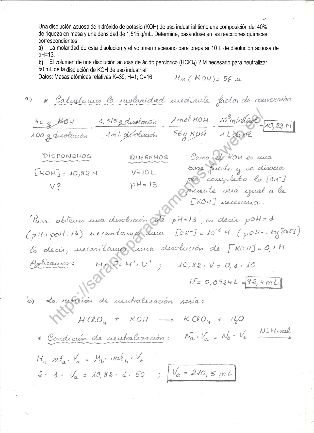 Simulacro Selectividad Qu Mica Andaluc A Sara Prepara Ex Menes