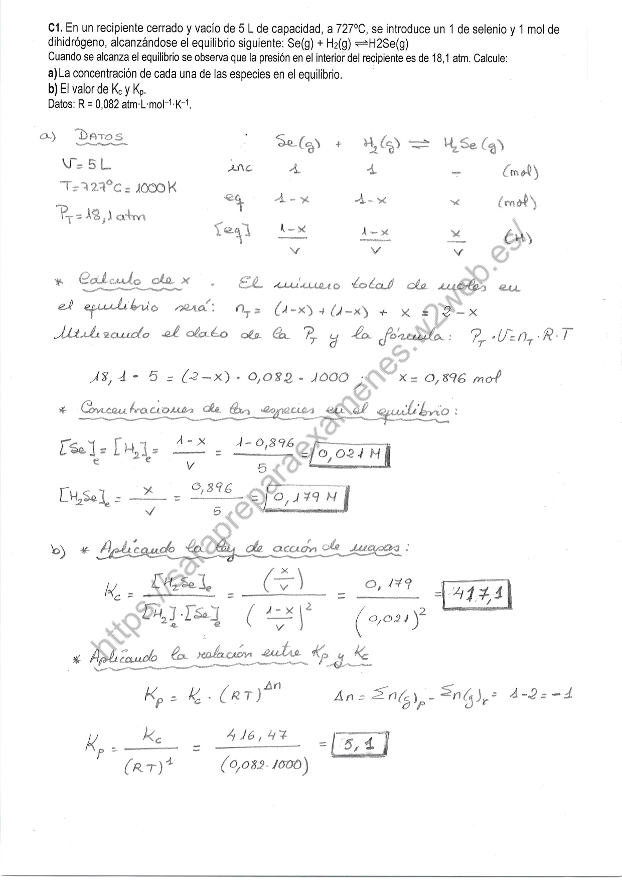 Examen resuelto selectividad Química Andalucía julio 2020 – Sara