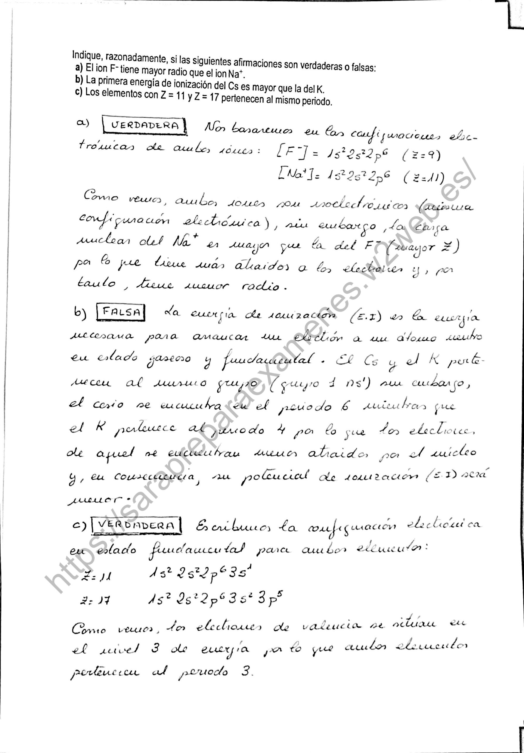 Simulacro 8 selectividad Química Andalucía 2020 – Sara Prepara Exámenes